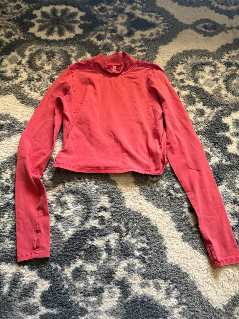 FP Movement by Free People Coral Pink Long Sleeve Crop Top